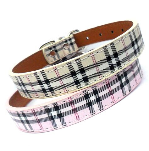 pink burberry plaid dog collar|Burberry pet accessories.